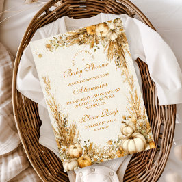 秋のカボチャ素朴の赤ちゃんシャワー 招待状