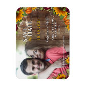 秋のカボチャ素朴バラひまわりフォトマグネット マグネット (縦)