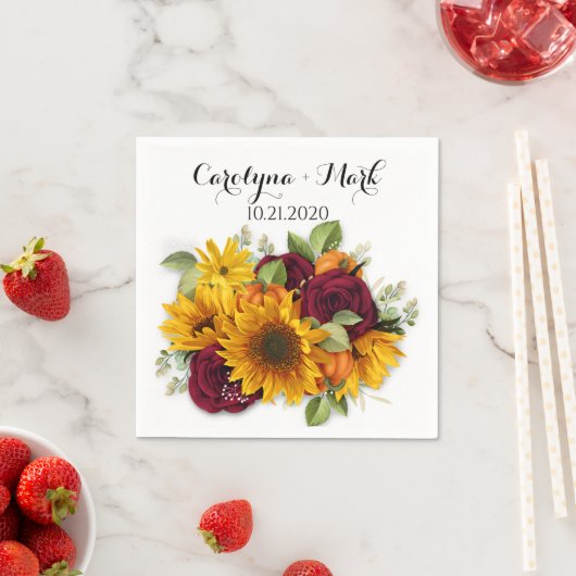 秋のカボチャ素朴結婚のナプキン スタンダードカクテルナプキン (インサイチュ)