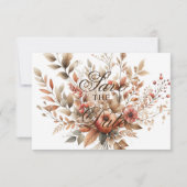 秋のカボチャ結婚の収穫発表 セーブザデート (裏面)