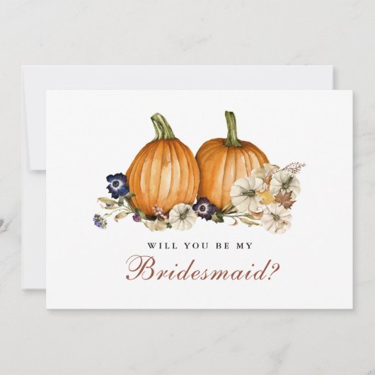 秋のカボチャ結婚は私の花嫁になる 招待状 (正面)