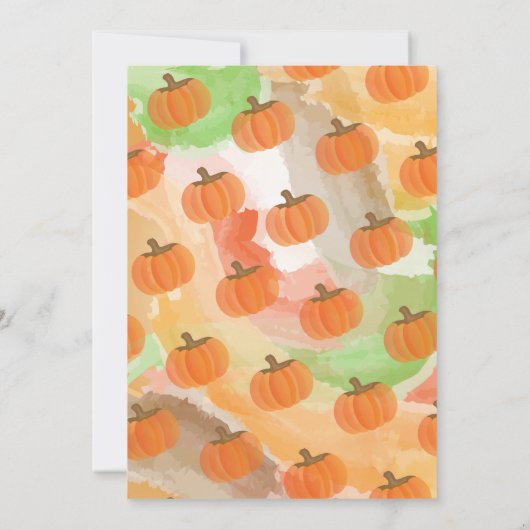 秋のカボチャ絵画のパーティの招待状 招待状 (裏面)