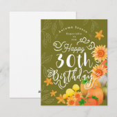 秋のカボチャ緑 シーズンカード (正面/裏面)