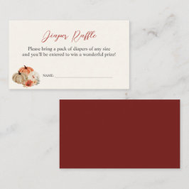 秋のカボチャ花おむつラッフル エンクロージャーカード