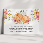 秋のカボチャ花柄の赤ちゃんブックエンクロージャーカード エンクロージャーカード