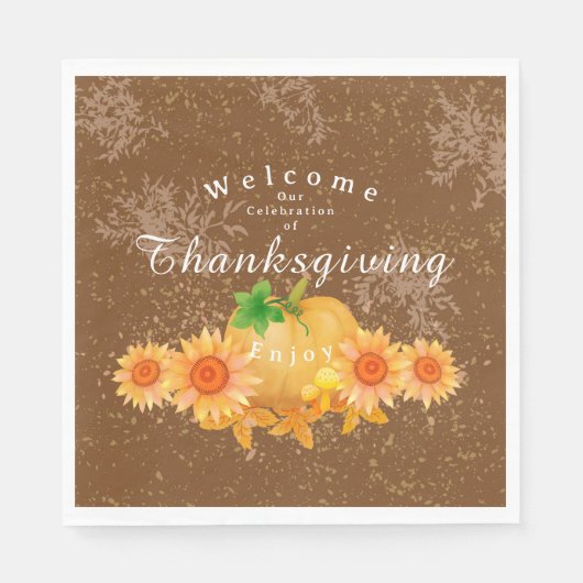 秋のカボチャ茶 スタンダードランチョンナプキン (正面)