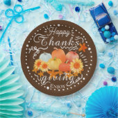 秋のカボチャ茶 ペーパープレート (パーティー)