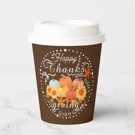 秋のカボチャ茶 紙コップ (正面)