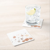 秋のカボチャ葉と スクエアペーパーコースター (インサイチュ)