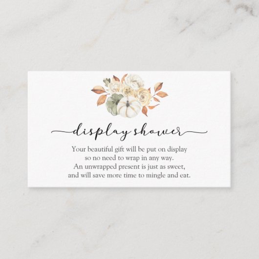 秋のカボチャ表示シャワーカード エンクロージャーカード (正面)