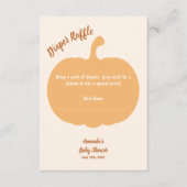 秋のカボチャ赤ちゃんシャワーおむつラッフル エンクロージャーカード (正面)