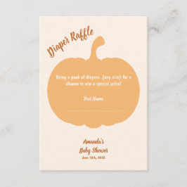 秋のカボチャ赤ちゃんシャワーおむつラッフル エンクロージャーカード