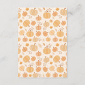 秋のカボチャ赤ちゃんシャワーおむつラッフル エンクロージャーカード (裏面)