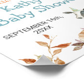 秋のカボチャ農場動物トラクター花柄ウェルカム ポスター (角)