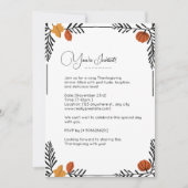 秋のカボチャ離れのフレーム感謝祭 招待状 (正面)