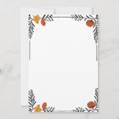 秋のカボチャ離れのフレーム感謝祭 招待状 (裏面)