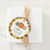 秋のカボチャ&ひまわり赤ちゃんシャワー フェイバータグ (インサイチュ)