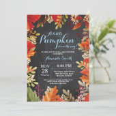 秋のカボチャ オータム ベイビー シャワーのお知らせ 招待状 (スタンド正面)