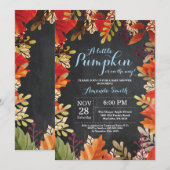 秋のカボチャ オータム ベイビー シャワーのお知らせ 招待状 (正面/裏面)