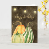 秋のカボチャ、グルッズアンドライト秋誕生日 カード (黄色い花)