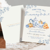 秋のカボチャ シノワズリー ベイビーシャワー ティーパーティー 招待状