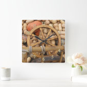  秋のカボチャ スクエア壁時計 (ホーム)