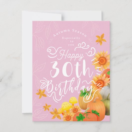 秋のカボチャ・ピンク シーズンカード (正面)