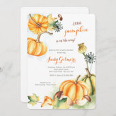 秋のカボチャ ベビーシャワー招待状 招待状 (正面/裏面)