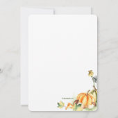 秋のカボチャ ベビーシャワー招待状 招待状 (裏面)