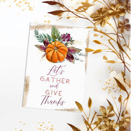 秋のカボチャ&ベリー「ギャザー与えと感謝してい」 招待状
