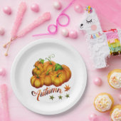 秋のカボチャ ペーパープレート (パーティー)