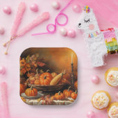 秋のカボチャ ペーパープレート (パーティー)