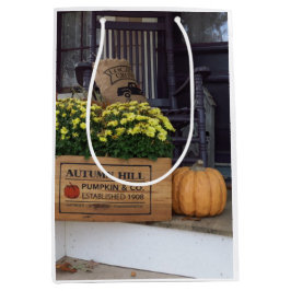 秋のカボチャ – マーサズヴィネヤードミディアム抱き枕 ミディアムペーパーバッグ