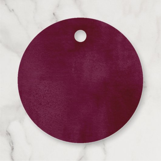 秋のカボチャ ラスティック フラワーズ バーガンディ ブラッシュ フェイバータグ (裏面)