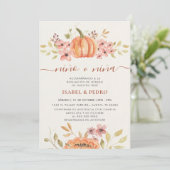 秋のカボチャ ラスティック ボーホー スペイン語 性別発表 招待状 (スタンド正面)