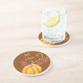 秋のカボチャ、ランタンスケッチコースター コースター (側面)