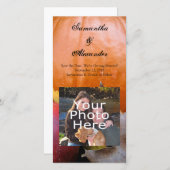 秋のカボチャ、リンゴと葉カラフルの セーブザデート (正面/裏面)