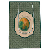 秋のカボチャ&リーフパステルサンクスギビング ミディアムペーパーバッグ (裏面)