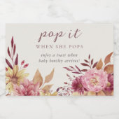 秋のカボチャ&ワイルドフラワーベビーシャワーのお願い スパークリングワインラベル (シングルラベル)