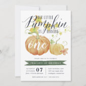 秋のカボチャ |任意の年齢の誕生日パーティー 招待状 (正面)