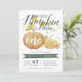 秋のカボチャ |任意の年齢の誕生日パーティー 招待状 (スタンド正面)