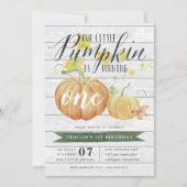 秋のカボチャ |任意の年齢の誕生日パーティー 招待状 (正面)