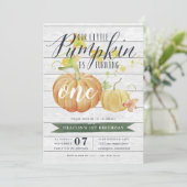 秋のカボチャ |任意の年齢の誕生日パーティー 招待状 (スタンド正面)