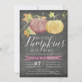 秋のカボチャ|双子のベビーシャワー 招待状 (正面)
