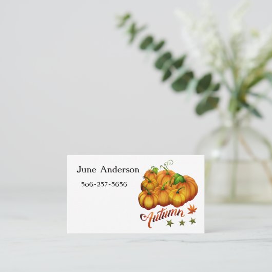 秋のカボチャ 名刺 (スタンド正面)