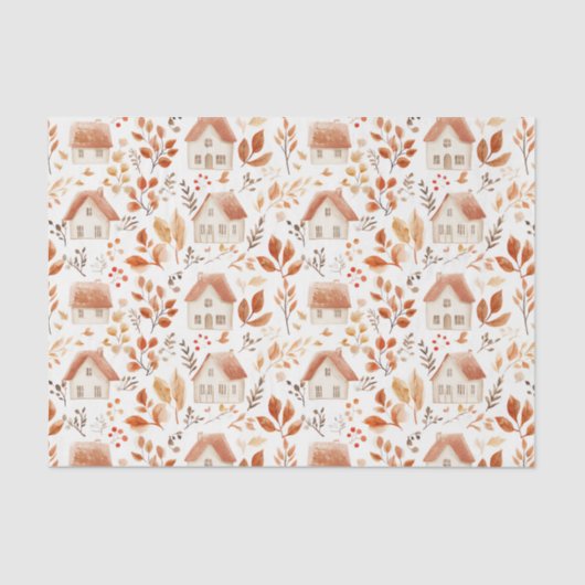 秋のカボチャ、家、パタ離れーンの分離 薄葉紙 (正面)