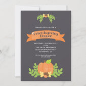 秋のカボチャ | 感謝祭の食事 招待状 (正面)