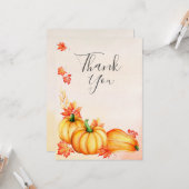 秋のカボチャ |感謝祭 カード (正面/裏面インサイチュ)