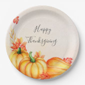 秋のカボチャ |感謝祭 ペーパープレート (正面)