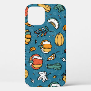 秋のカボチャ:手描き野菜 iPhone 12ケース
